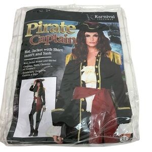 Bonny Pirate Women's Pirate Captain Costume - Black and Red XL Karnival Costumes